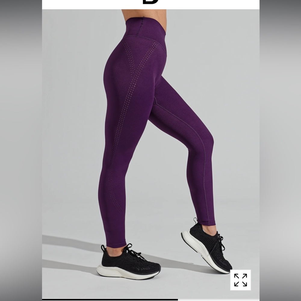 BuffBunny Lit Laser Cut Leggings Eggplant Purple